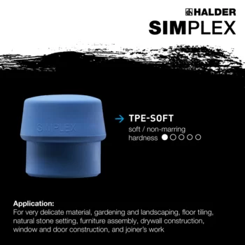                                             SIMPLEX soft-face mallets TPE-soft / superplastic; with reinforced cast iron housing and fibre-glass handle
 IM0015101 Foto ArtGrp Zusatz en
